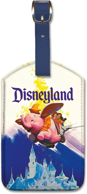 Disney Luggage Tags for Suitcases - Leatherette Dumbo Suitcase Tags by Pacifica Island Art - Key Tag for Travel, Vacation and Disneyland Trips, Durable Bag Tag