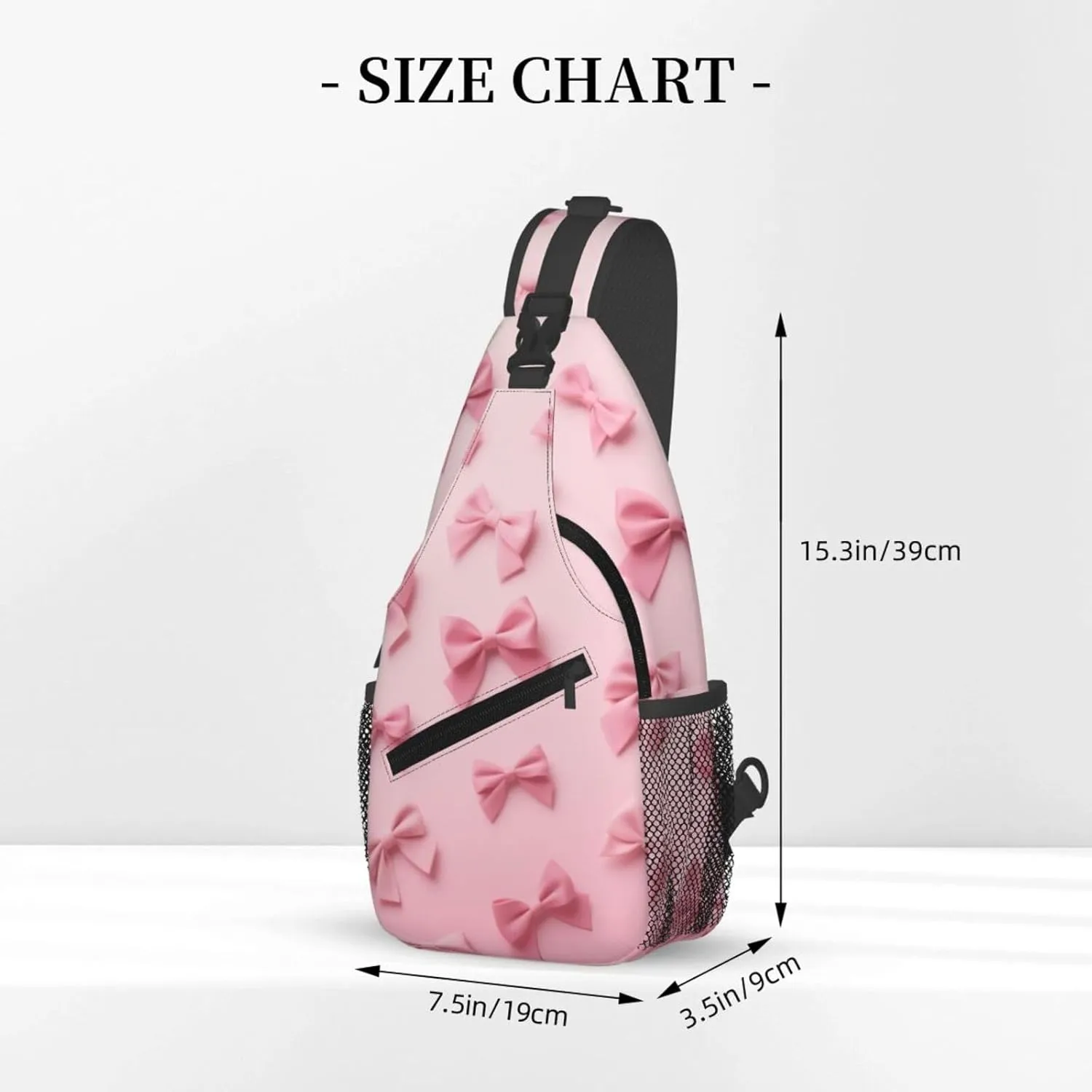 Dog Paw Sling Bag for Women Men Chicken Crossbody Bags Sunflower Chest Bag Gothic Skull Daypack Shoulder Bag Backpack (bow)