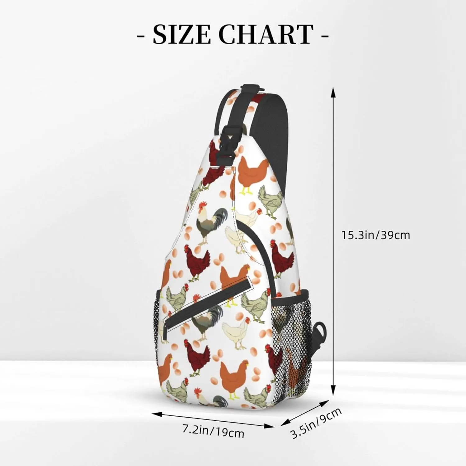 Dog Paw Sling Bag for Women Men Chicken Crossbody Bags Sunflower Chest Bag Gothic Skull Daypack Shoulder Bag Backpack (chicken)