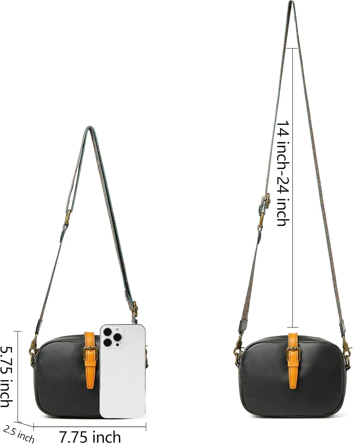 DORIS&JACKY Leather Crossbody Bag For Women Small Soft Triple Zipper Shoulder Handbags With Adjustable Strap…