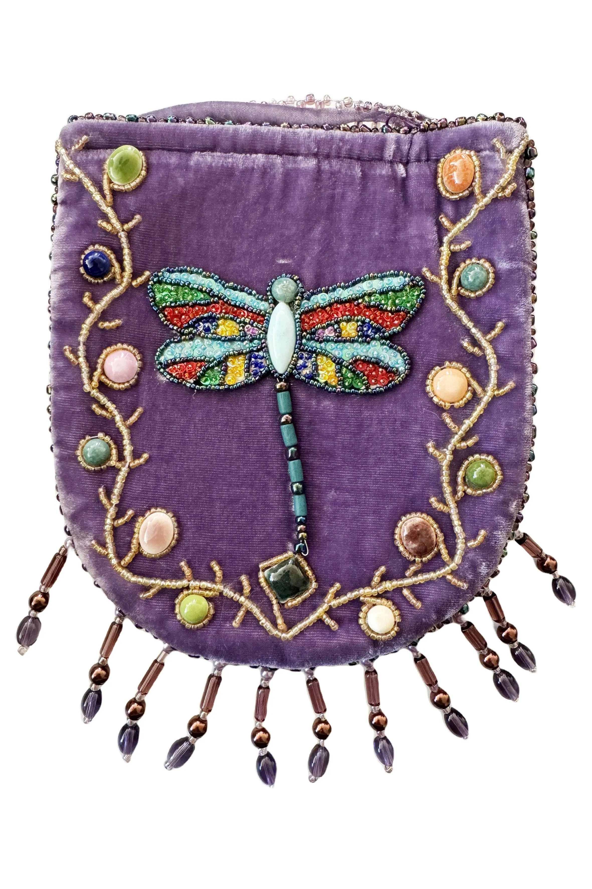 Dragonfly Pattern Velvet Crossbody MUG-Dragonfly