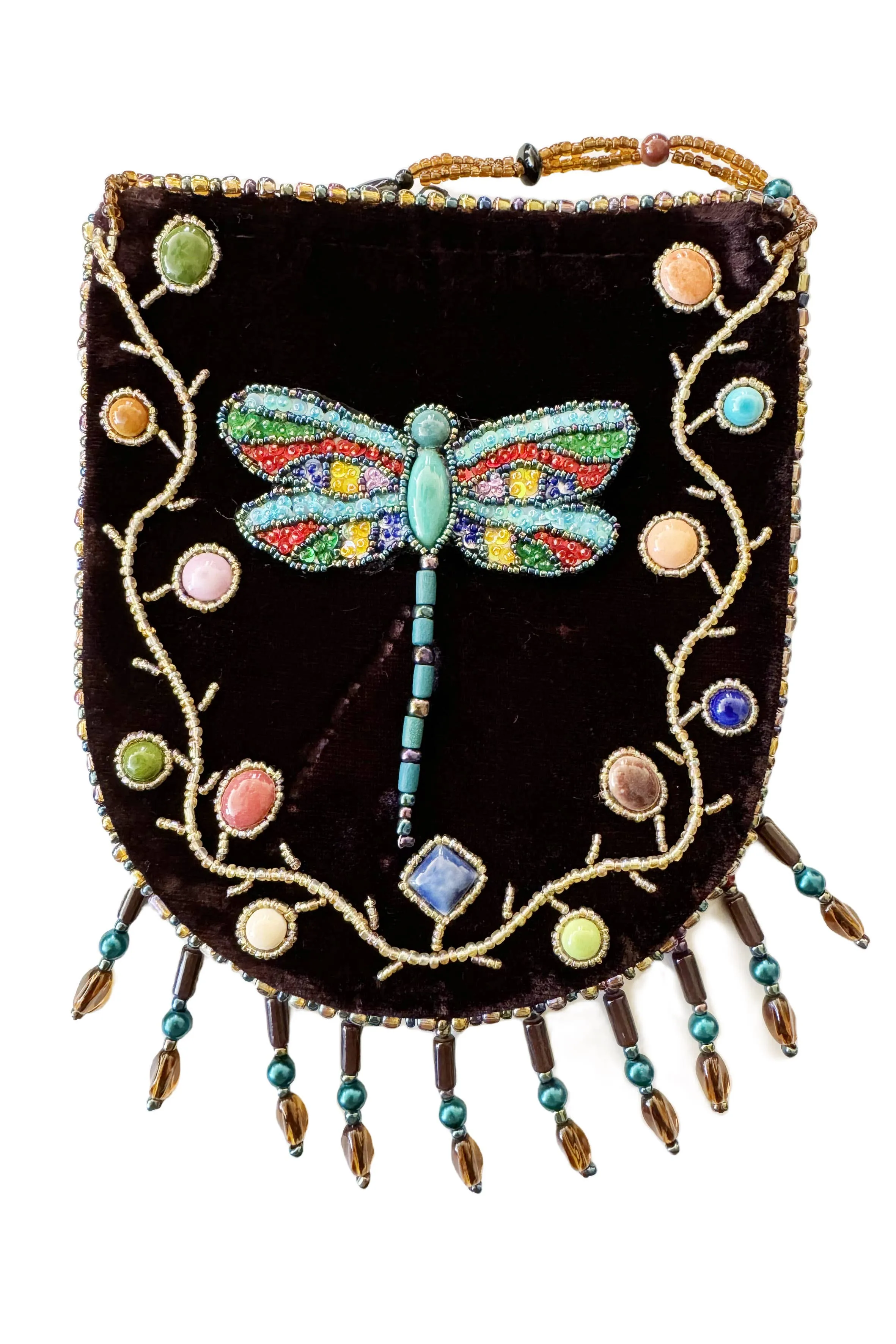 Dragonfly Pattern Velvet Crossbody MUG-Dragonfly