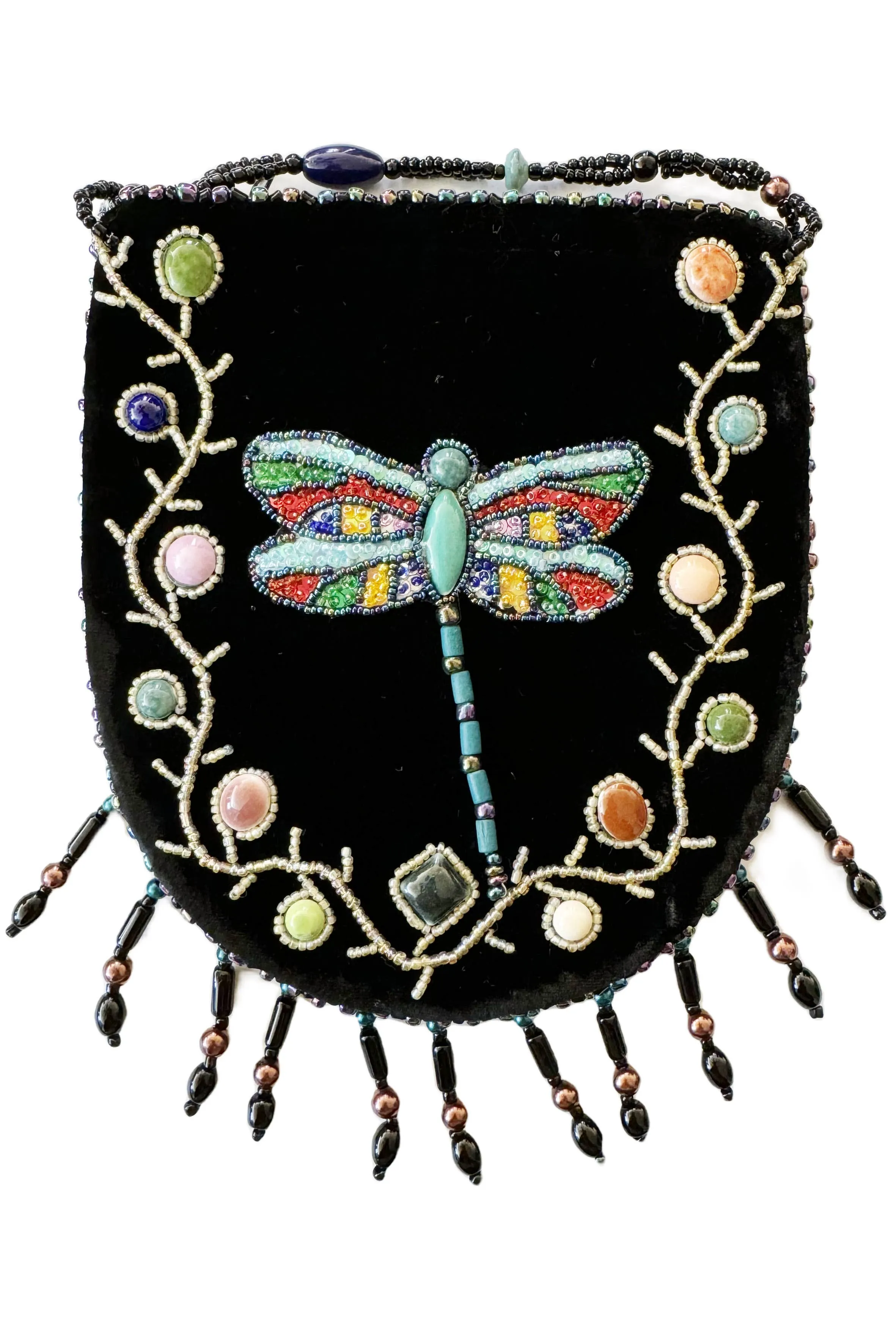 Dragonfly Pattern Velvet Crossbody MUG-Dragonfly