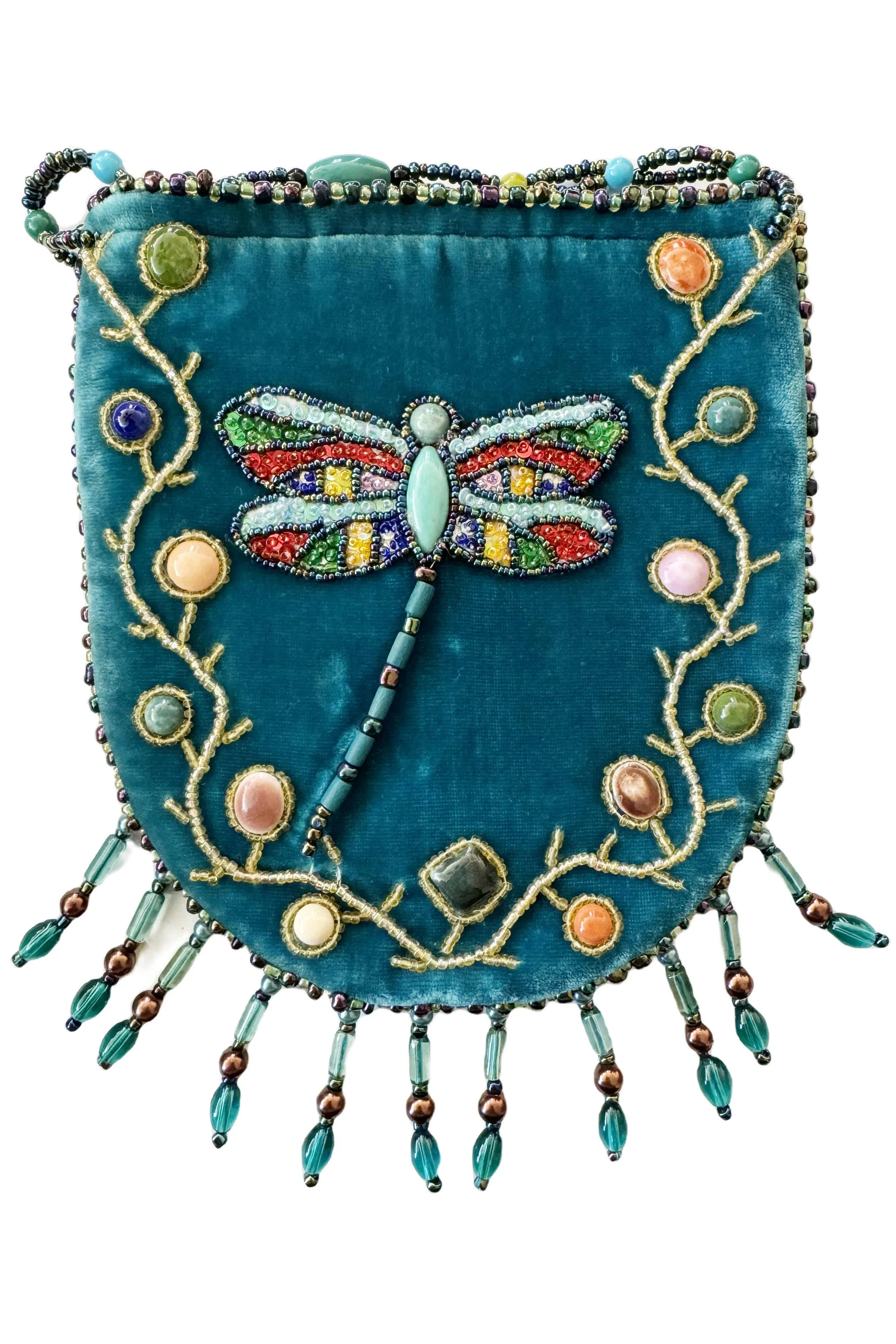 Dragonfly Pattern Velvet Crossbody MUG-Dragonfly