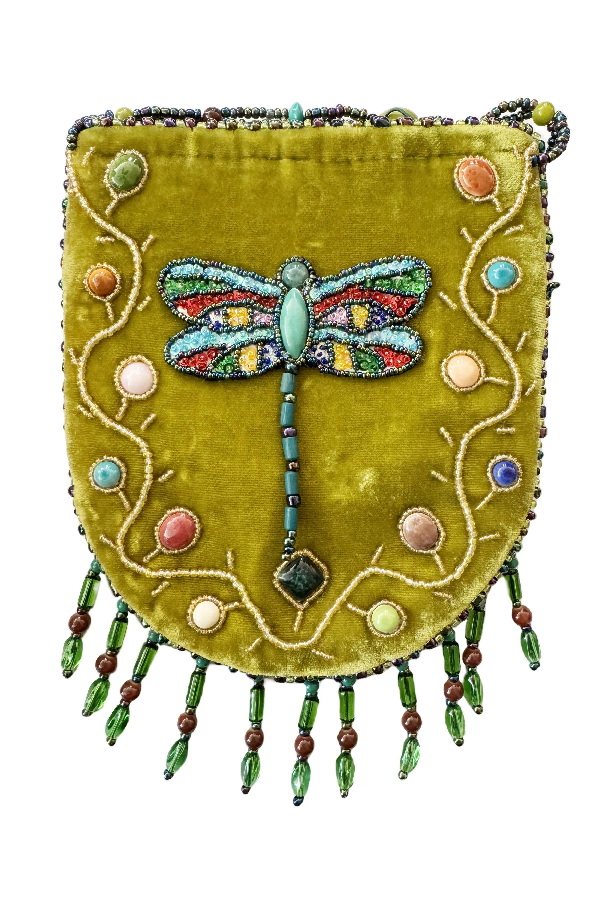 Dragonfly Pattern Velvet Crossbody MUG-Dragonfly