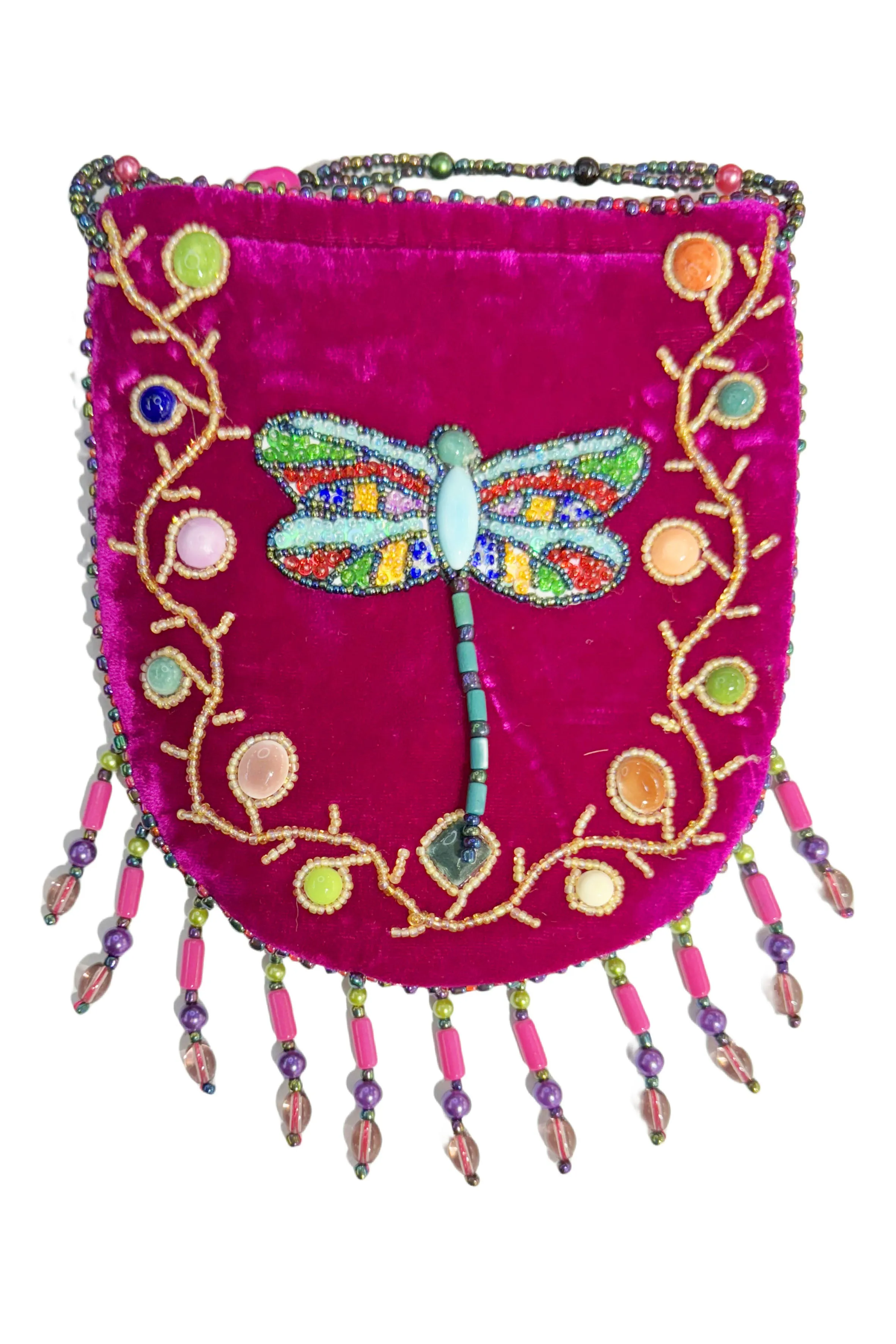 Dragonfly Pattern Velvet Crossbody MUG-Dragonfly