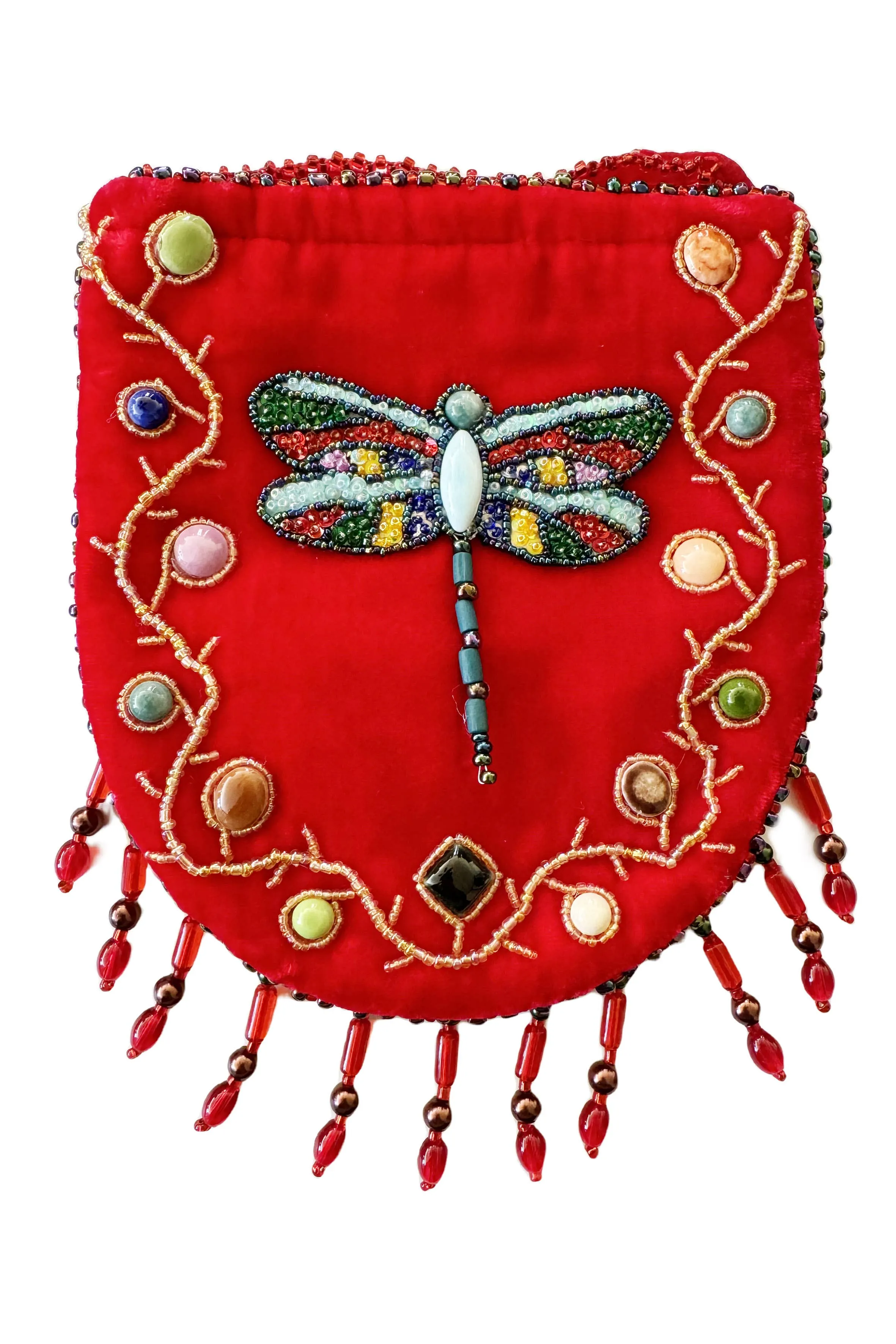 Dragonfly Pattern Velvet Crossbody MUG-Dragonfly