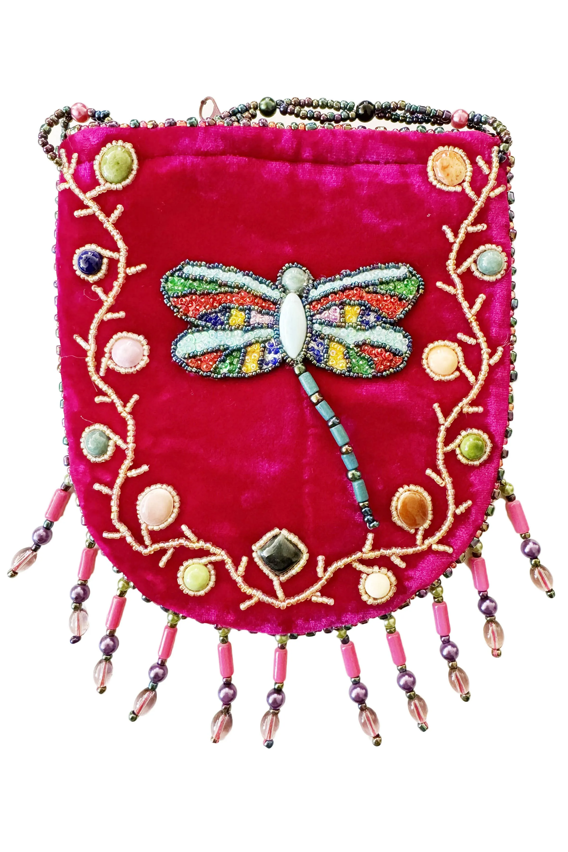 Dragonfly Pattern Velvet Crossbody MUG-Dragonfly
