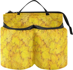 Drink Holder Travel Convenient Canada Yellow Maple Leaf Beauty Luggage and Travel Accessories Two Cup Holder for Flight Attendants Businessmen