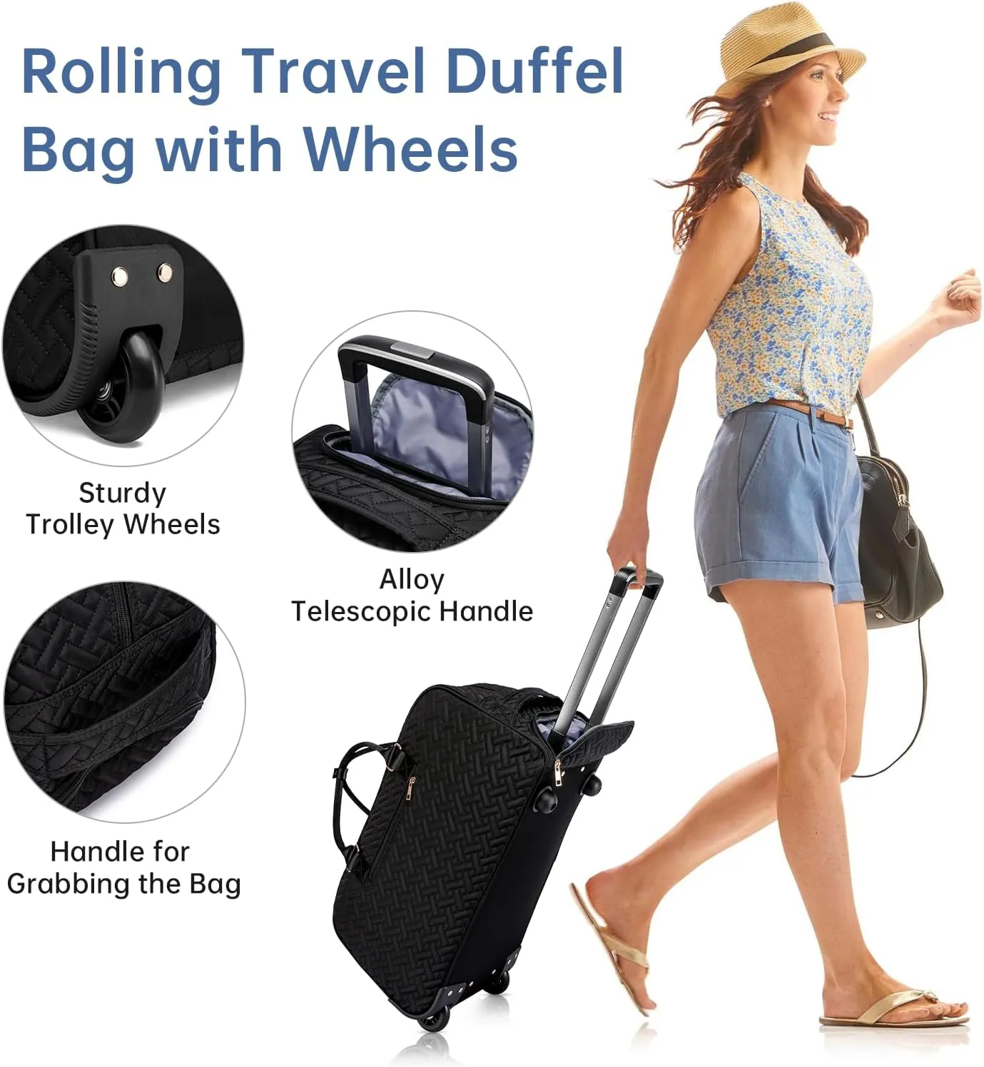 Duffle Bag for Travel, Weekender Bag with Shoe Compartment, Carry On Overnight Bag for Women with Toiletry Bag, Gym Bag with Wet Pocket, Hospital Bags for Labor and Delivery Beige