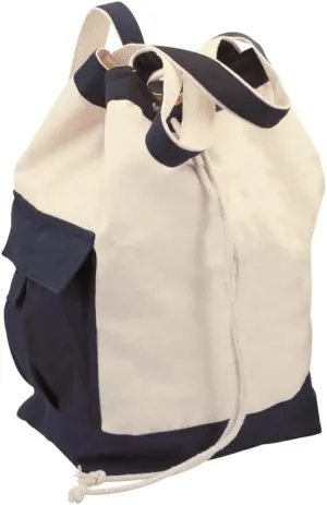 Duffle Bag Natural with Navy