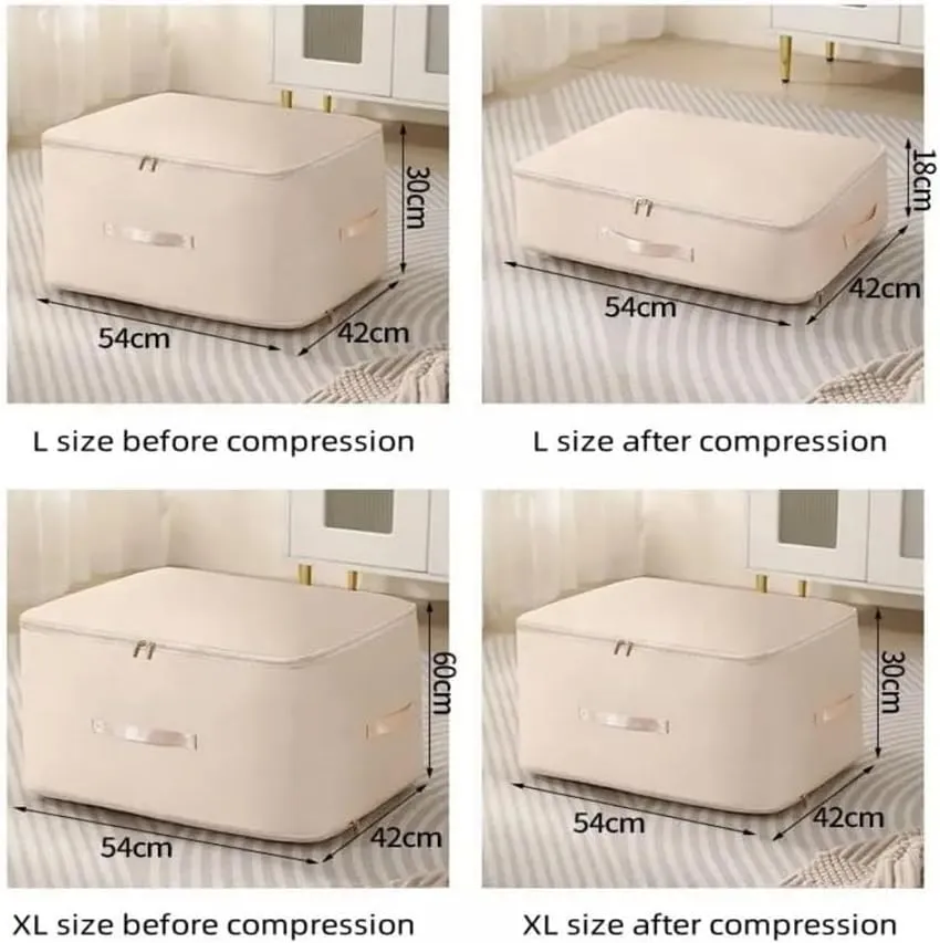 Dustproof And Moisture-Proof Compression Storage Bag Quilt Compression Organizer Bag Large Capacity Clothes Luggage Moving Bag(Pink,XL)