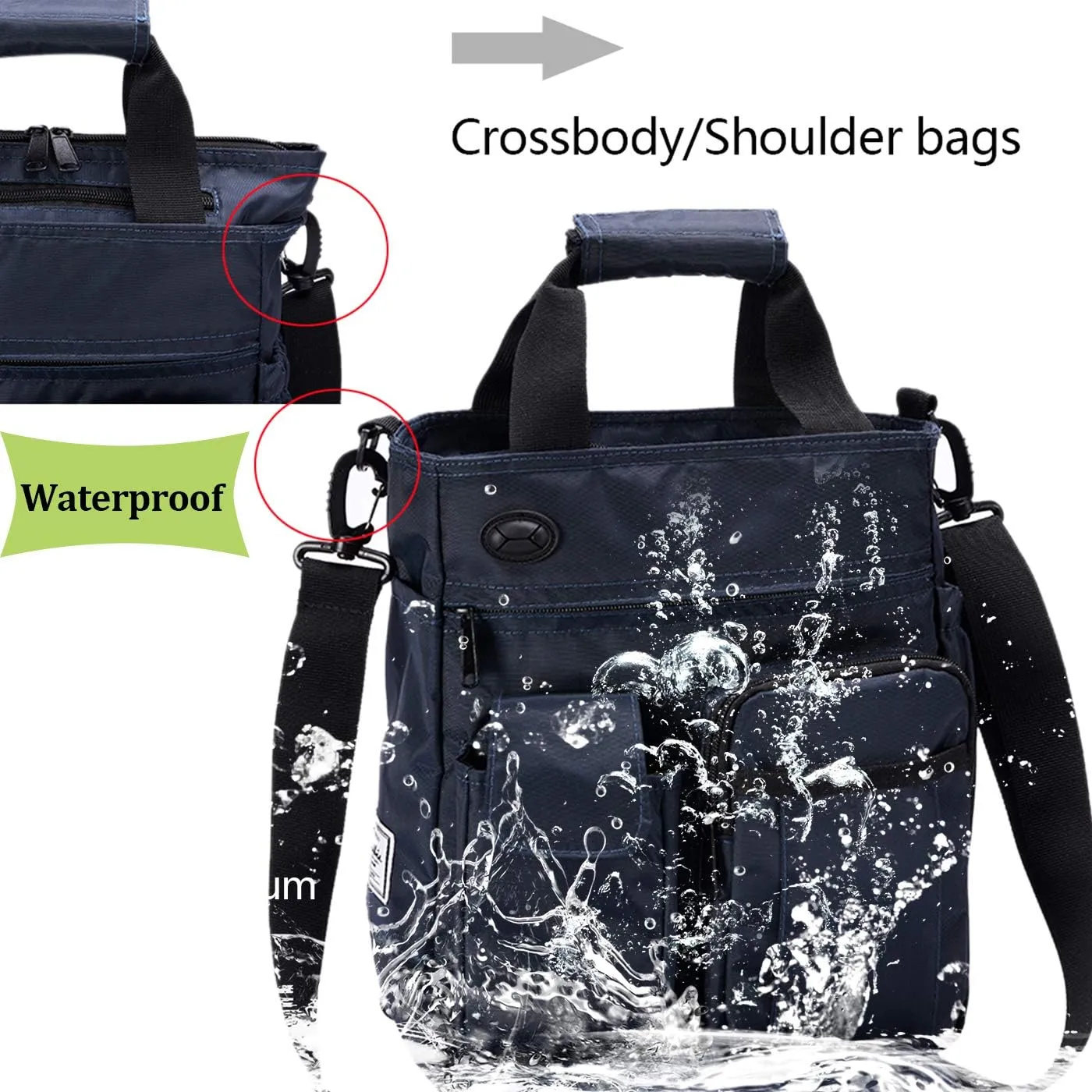 d'yallee Crossbody Messenger Bag Men Waterproof Shoulder Business Work Bag Nylon