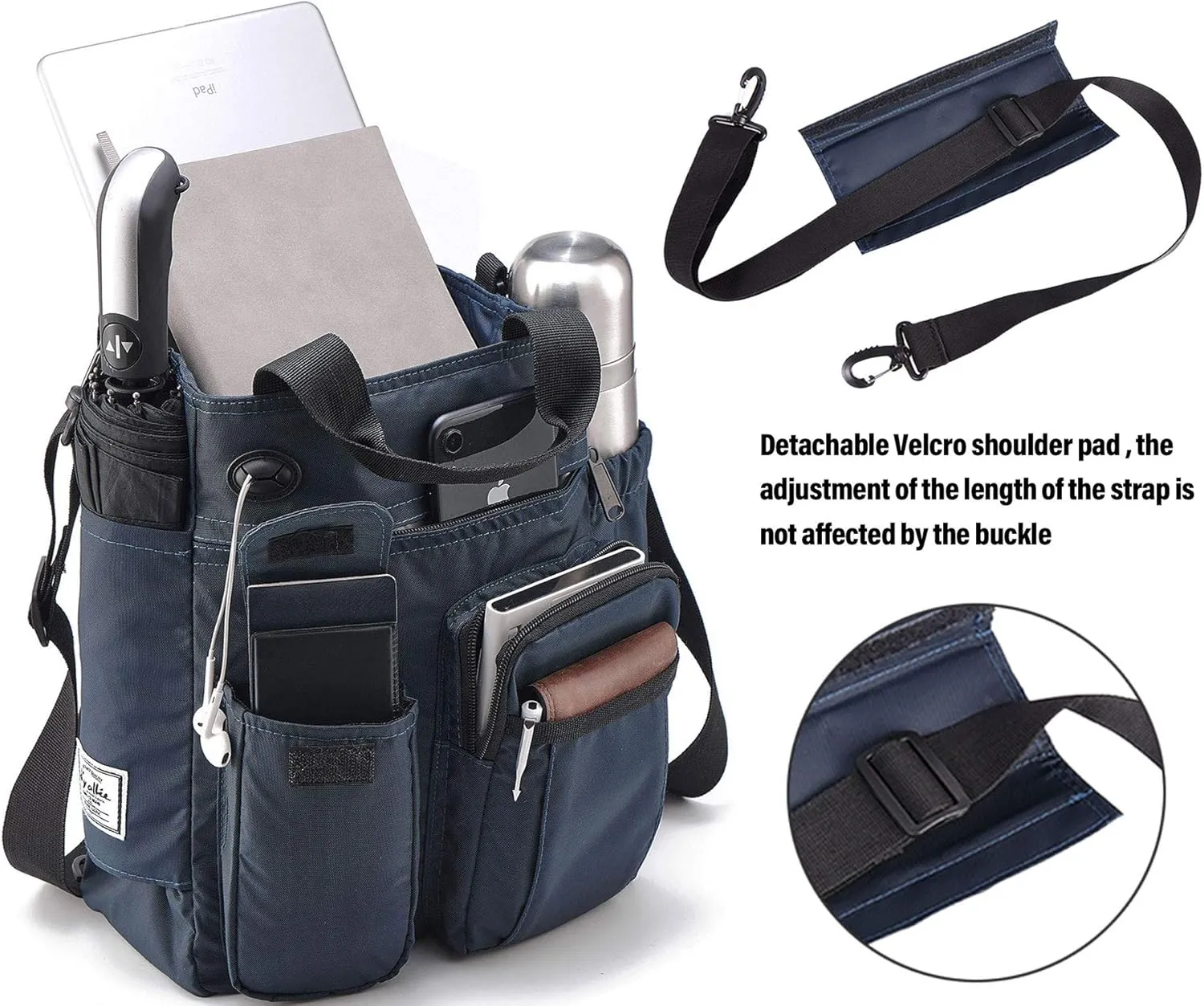d'yallee Crossbody Messenger Bag Men Waterproof Shoulder Business Work Bag Nylon