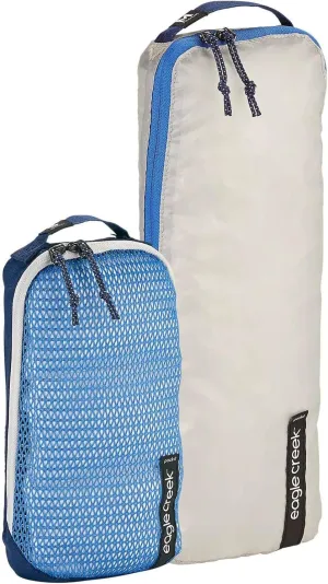 Eagle Creek Pack-It Slim Packing Cubes Set - Durable, Ultra-Lightweight and Water-Resistant Ripstop Fabric Luggage Organizer Bags Built to Fit in Tight Spaces, Az Blue/Grey