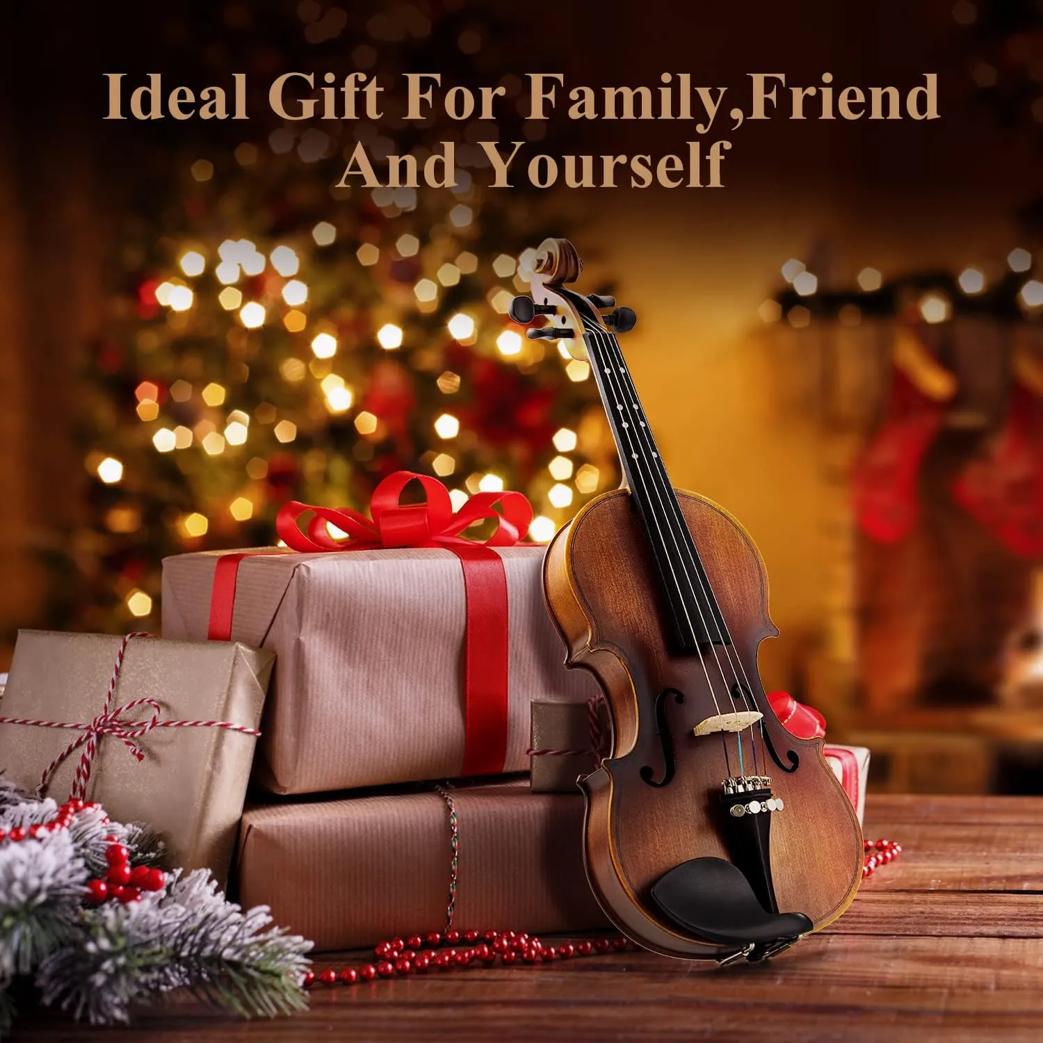 Eastar 4/4 Full Size Violin Set Matte Fiddle for Beginners Adults with Hard Case, Rosin, Shoulder Rest, Bow, Tuner and Extra Strings (Imprinted Finger Guide on Fingerboard)，EVA-3