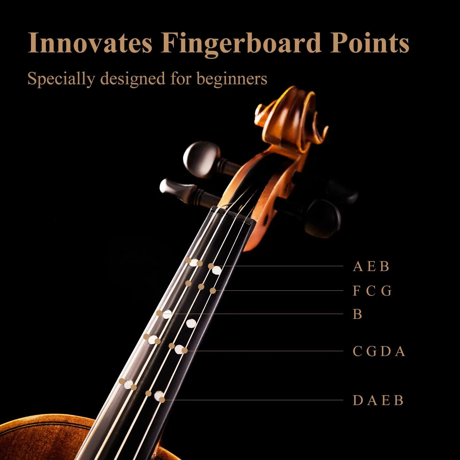 Eastar 4/4 Full Size Violin Set Matte Fiddle for Beginners Adults with Hard Case, Rosin, Shoulder Rest, Bow, Tuner and Extra Strings (Imprinted Finger Guide on Fingerboard)，EVA-3