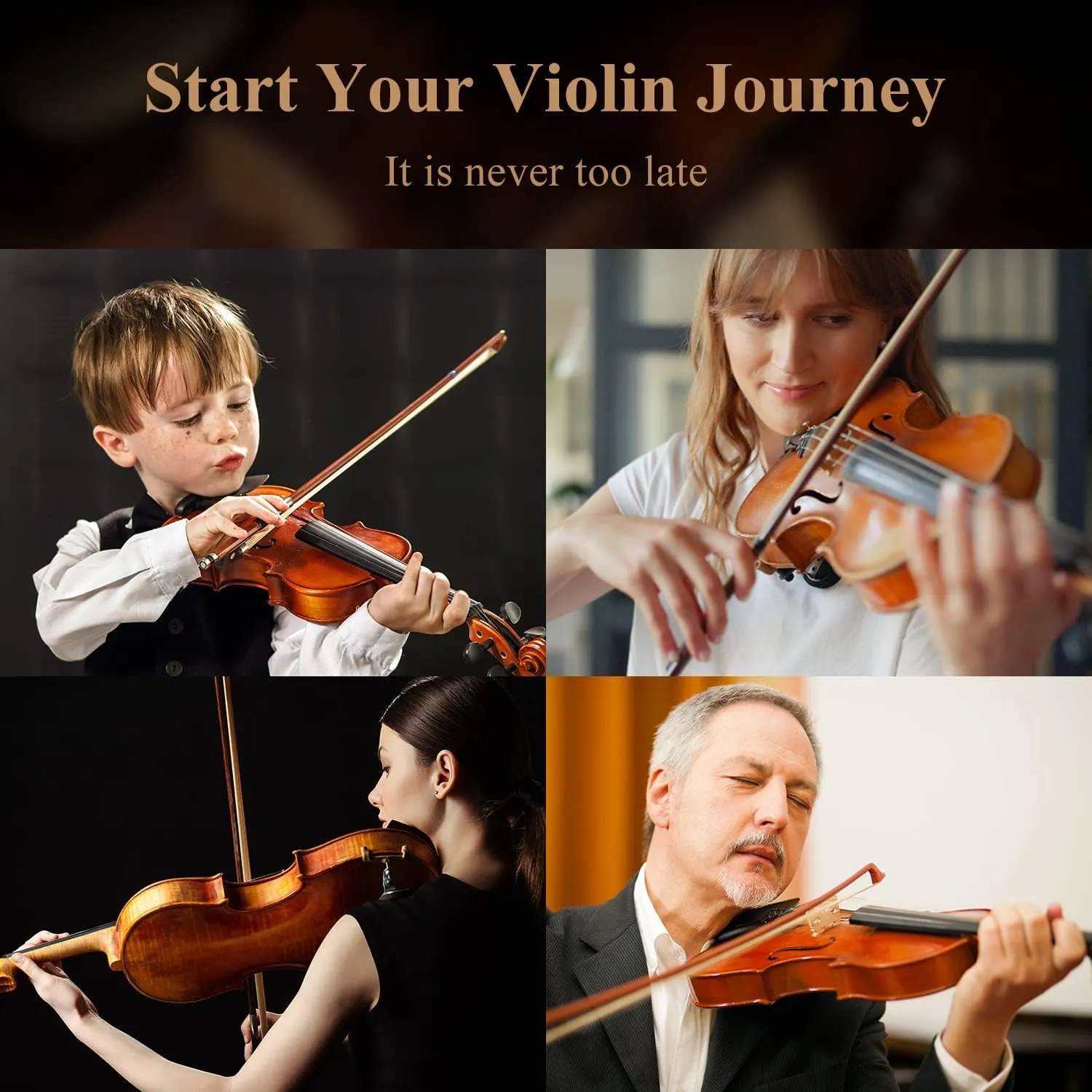 Eastar 4/4 Full Size Violin Set Matte Fiddle for Beginners Adults with Hard Case, Rosin, Shoulder Rest, Bow, Tuner and Extra Strings (Imprinted Finger Guide on Fingerboard)，EVA-3