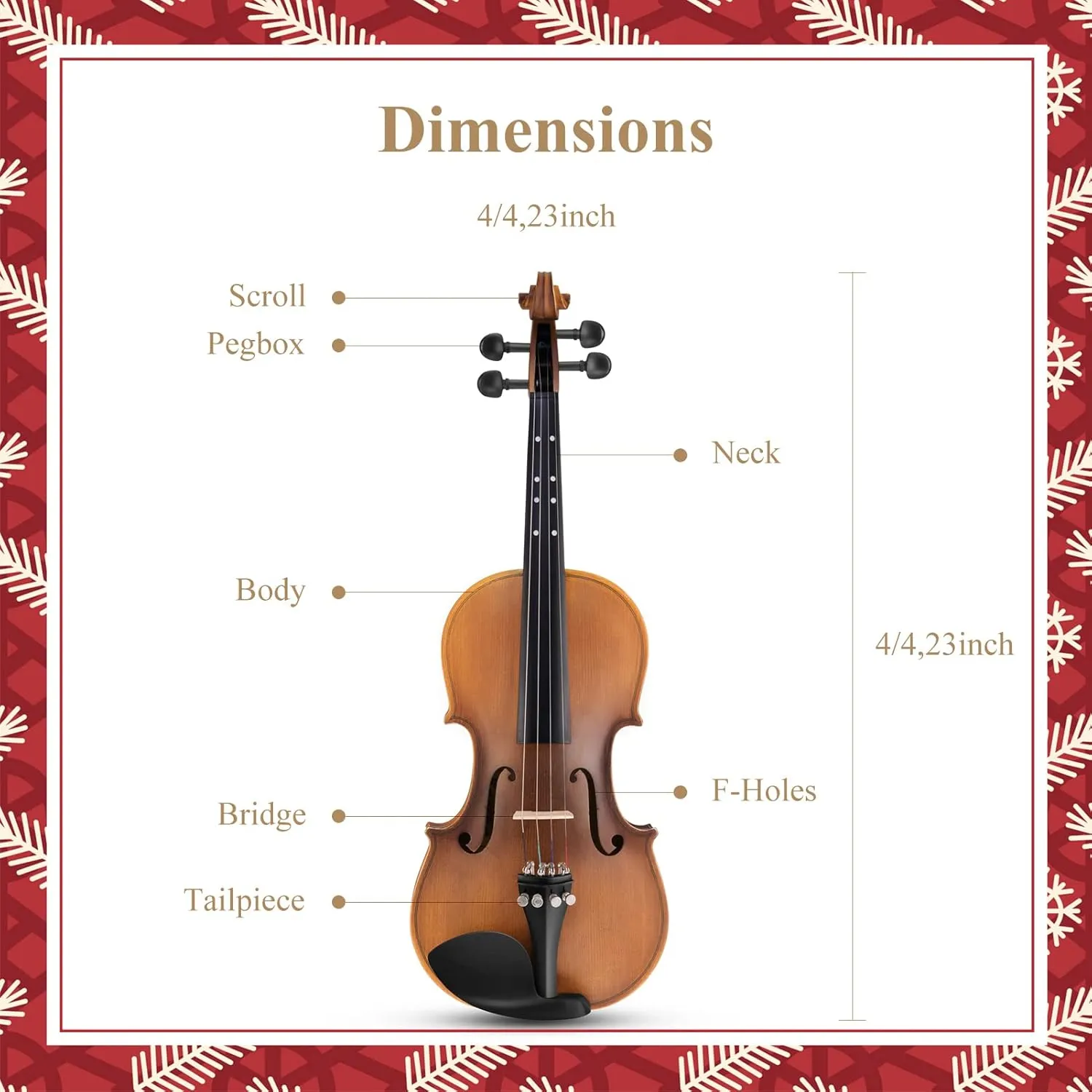 Eastar 4/4 Full Size Violin Set Matte Fiddle for Beginners Adults with Hard Case, Rosin, Shoulder Rest, Bow, Tuner and Extra Strings (Imprinted Finger Guide on Fingerboard)，EVA-3