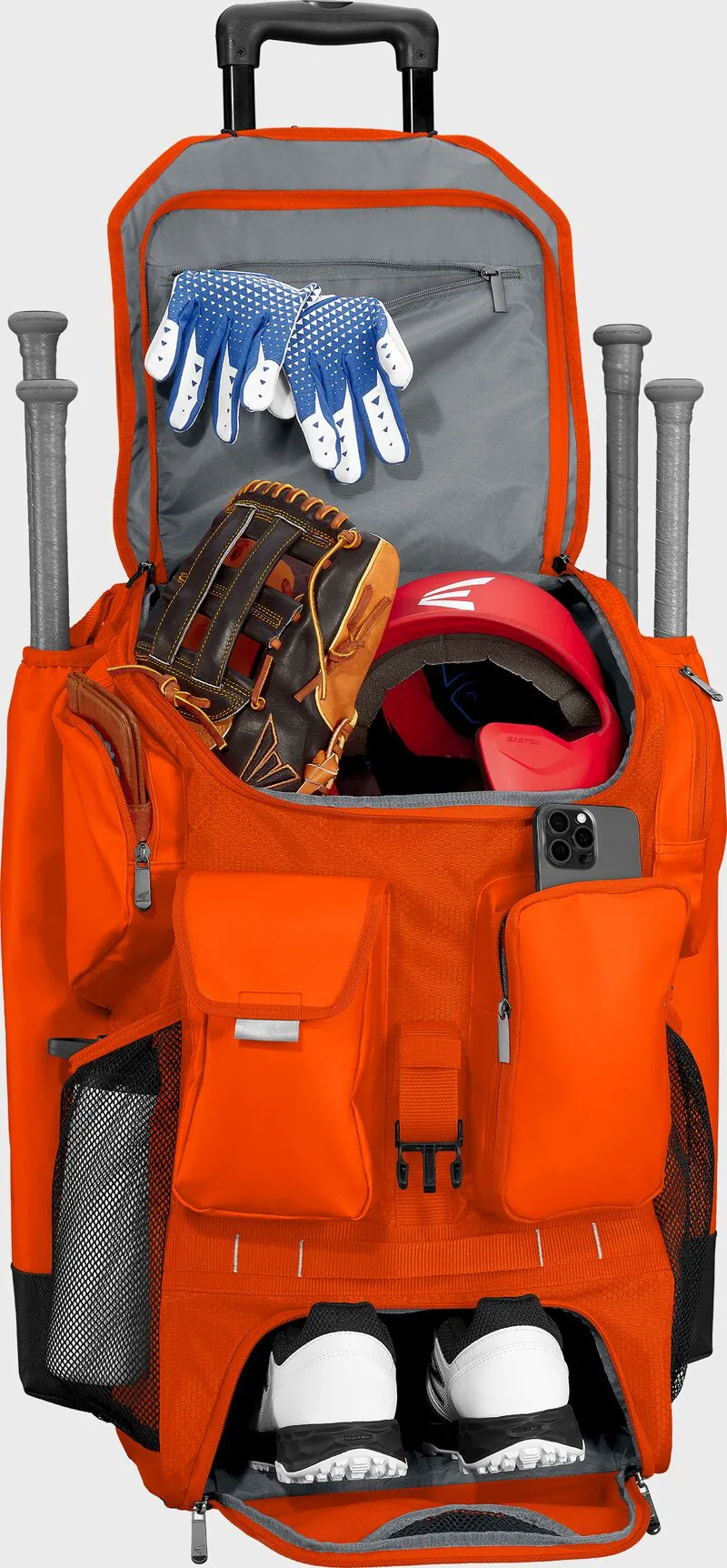 Easton 5-Tool Phenom Orange Wheeled Bag: 5TPHENOMWB