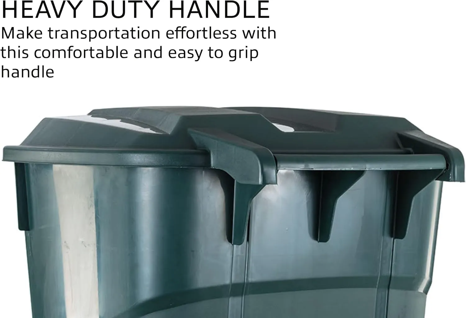 ECOSolution 32 Gallon Wheeled Outdoor Garbage Can with Attached Snap Lock Lid and Heavy-Duty Handles, ECO Green, Heavy-Duty Construction, Perfect Back Yard, Deck, or Garage Trash Can, Pack of 2