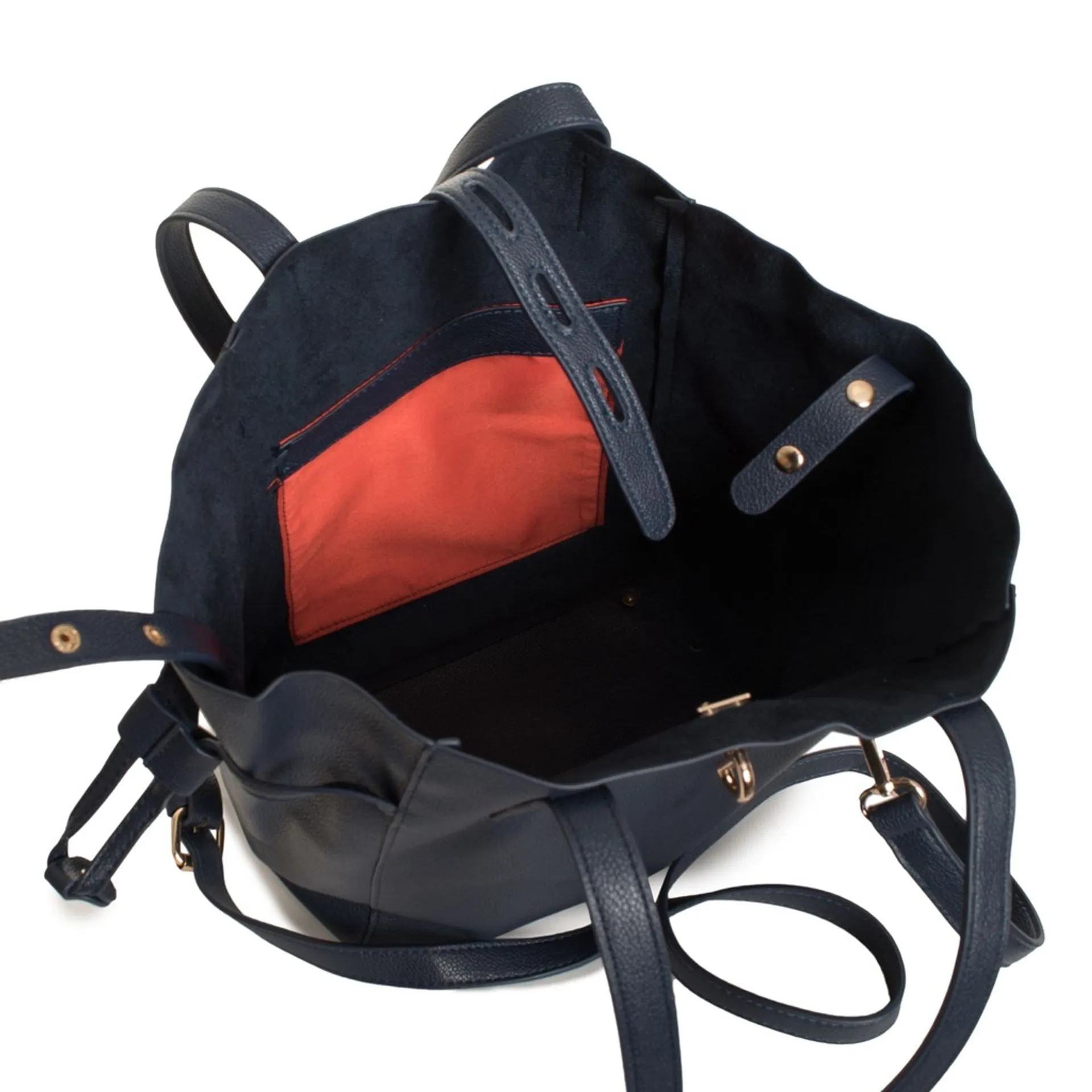 Egon Von Furstenberg navy blue synthetic leather Shoulder bags