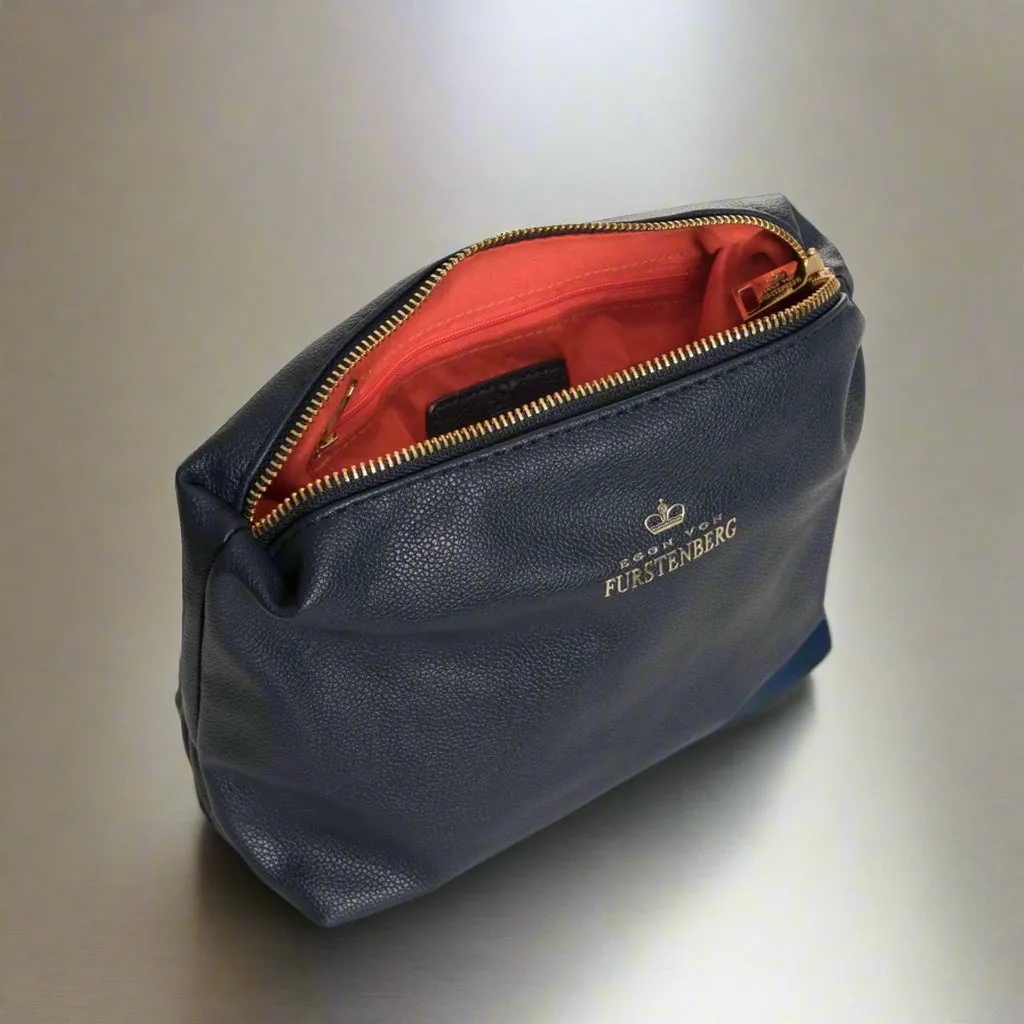 Egon Von Furstenberg navy blue synthetic leather Shoulder bags