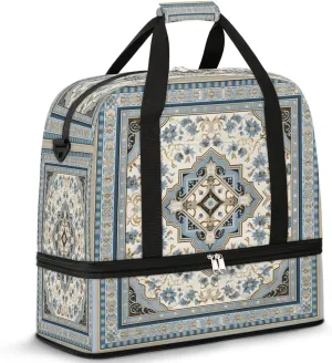 Elegant Tile Art Travel Duffel Bag, Travel Essentials, Gym Bag for Women, Weekender Overnight Bag With Shoes Compartment, Carry On Bags for Airplanes