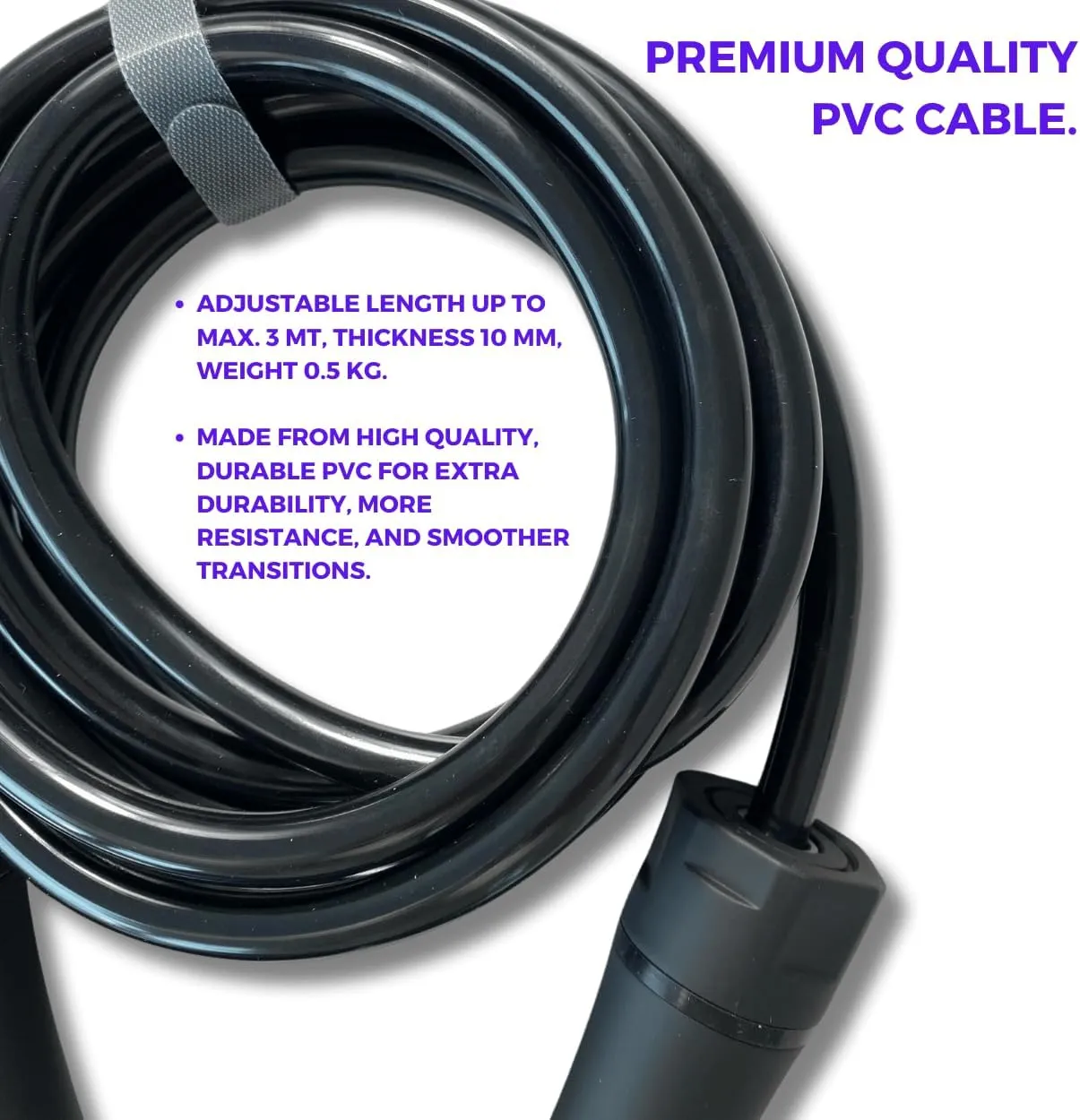 Elevate Gravity Heavy Rope - 3m, 10mm PVC - Boost Muscle, Cardio & Strength - Smooth Bearings - Ideal Indoor/Outdoor & Weight Loss.