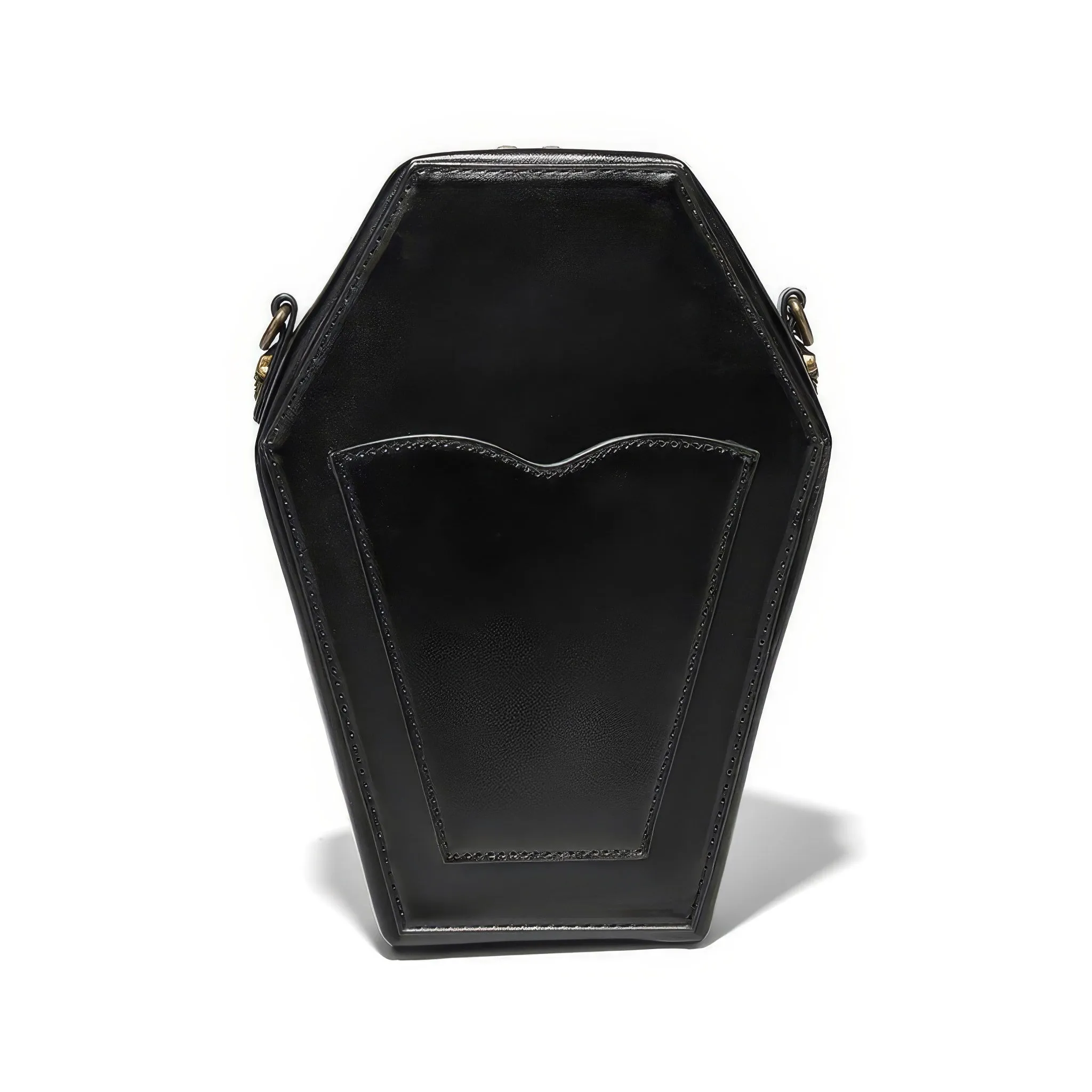 Embroidered Skull Stud Coffin Crossbody Bag
