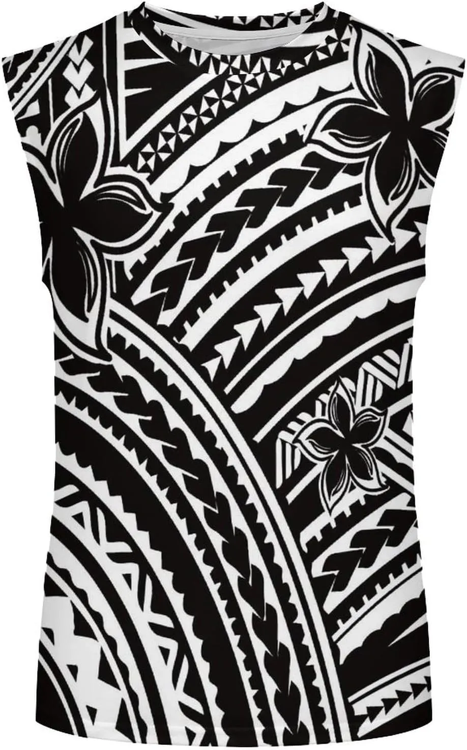 ENLACHIC Men Polynesian Samoa Workout Tank Top Quick Dry Sleeveless Casual Gym Muscle Tee