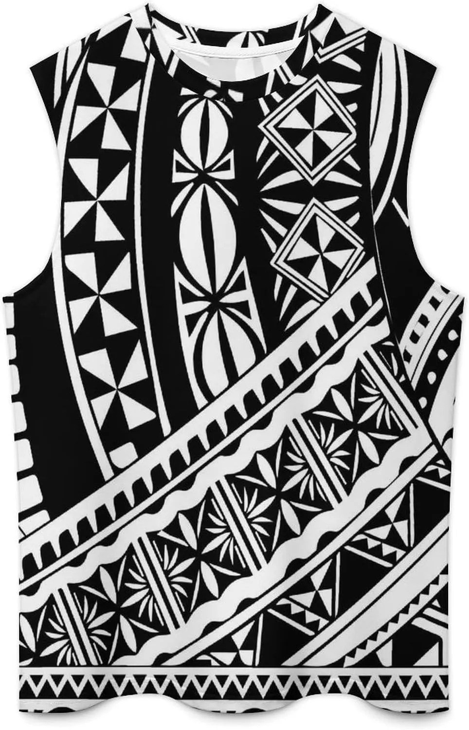ENLACHIC Mens Muscle Shirts Samoa Tribal Tattoo Moisture-Wicking Patriotic Polynesian Tank Tops