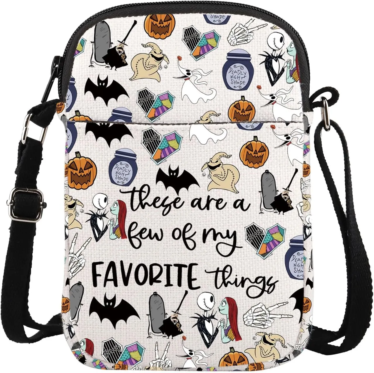 ENSIANTH Horror Movie Inspired Crossbody Purses Bag Spooky Gift Zero Ghost Dog Gift Skull Lover Gift