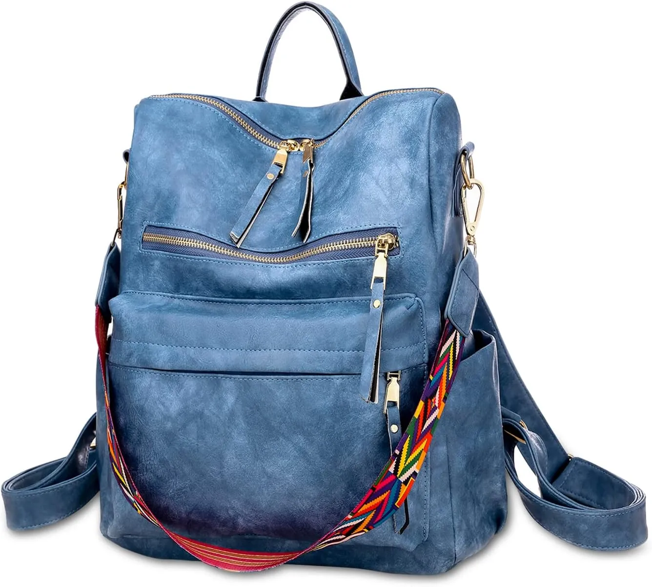 Ergocar Women Backpack, Ladies Fashion PU Leather Travel Backpack, Waterproof Anti-theft, Ladies Shoulder Bag with Detachable Strap, Women handbag with Multi-pocket compartment, for Ladies Teen Girls