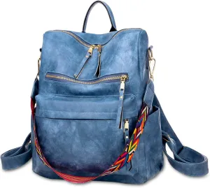 Ergocar Women Backpack, Ladies Fashion PU Leather Travel Backpack, Waterproof Anti-theft, Ladies Shoulder Bag with Detachable Strap, Women handbag with Multi-pocket compartment, for Ladies Teen Girls