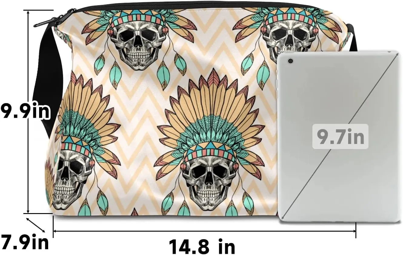 Ethnic Indian Sugar Skull Small Gym Bag for Men Women Workout Sport Duffle Bag Waterproof Weekender Overnight Bag Lightweight Carry on Tote Bag Crossbody Shoulder Travel Bag for Swim Yoge Dance