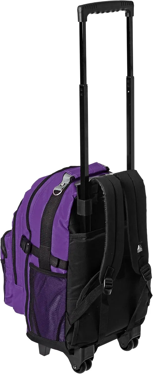 Everest Deluxe Wheeled Backpack, Dark Purple, One Size