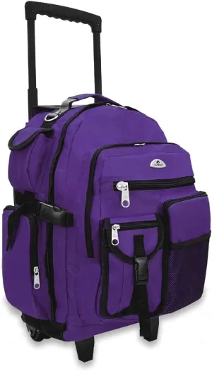 Everest Deluxe Wheeled Backpack, Dark Purple, One Size