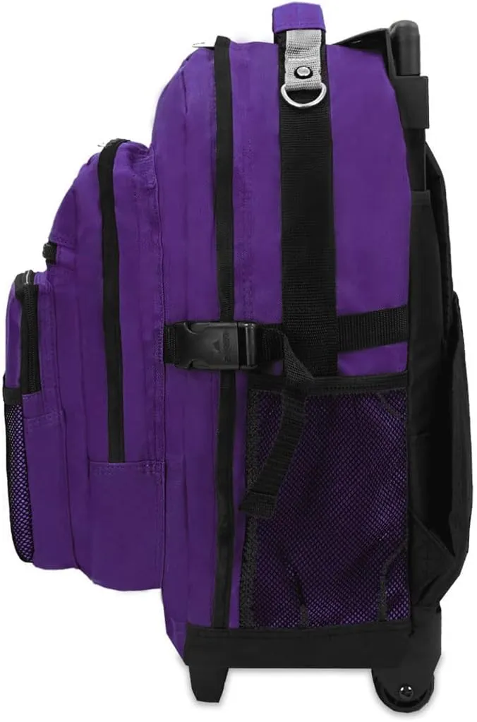 Everest Deluxe Wheeled Backpack, Dark Purple, One Size