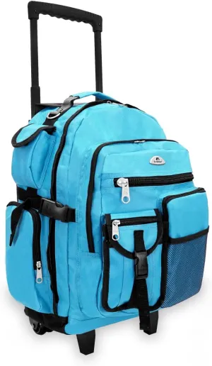 Everest Deluxe Wheeled Backpack, Turquoise, One Size