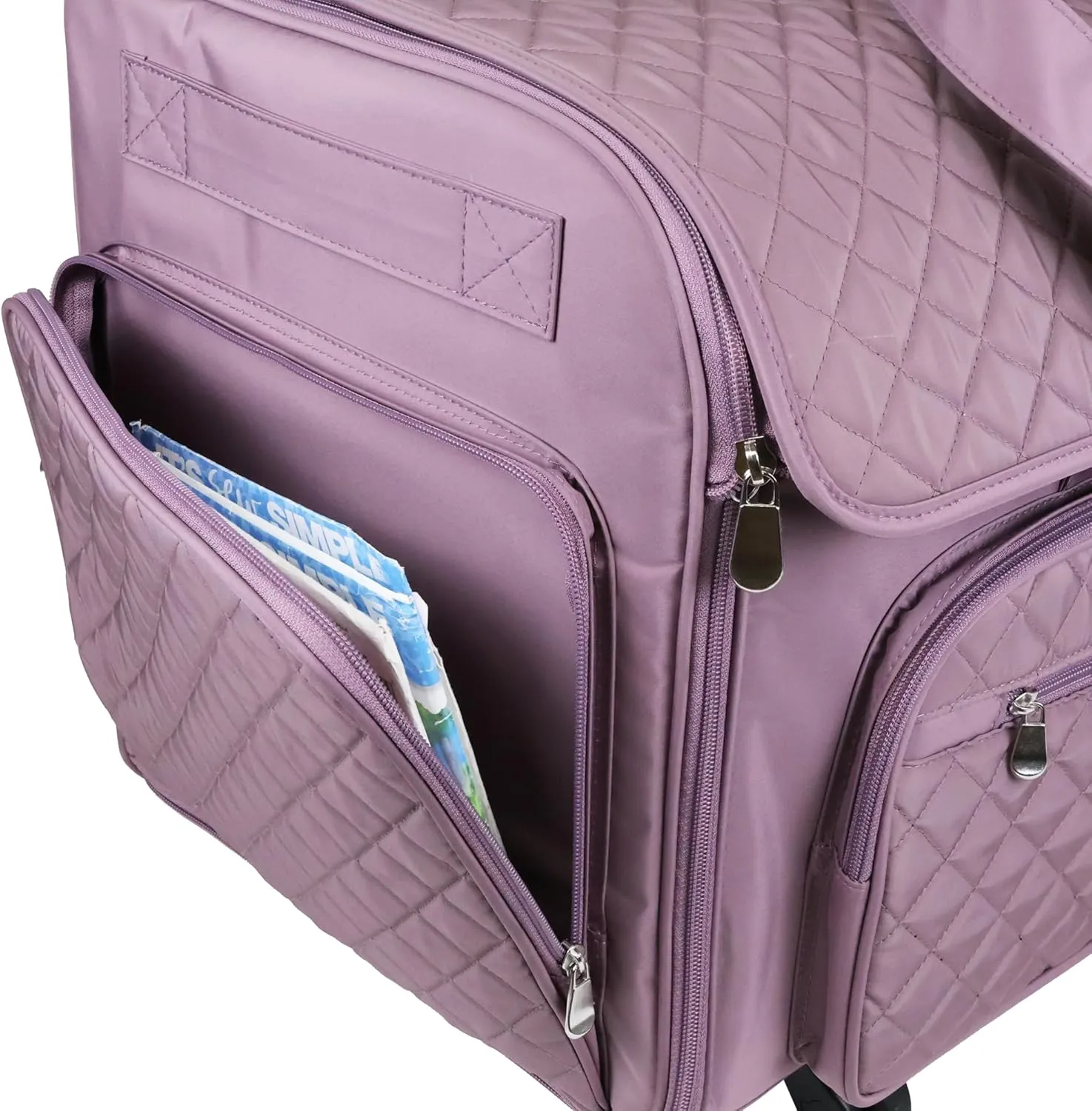Everything Mary XXL Wheeled Sewing Machine Bag Sewing Machine Case - Durable, Spacious Storage with 4 Wheels, Multiple Pockets for Sewing & Craft Supplies