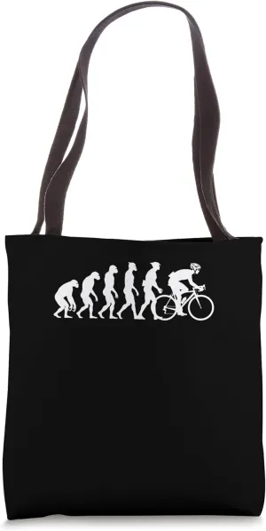Evolution of Man to Cyclist Tote Bag