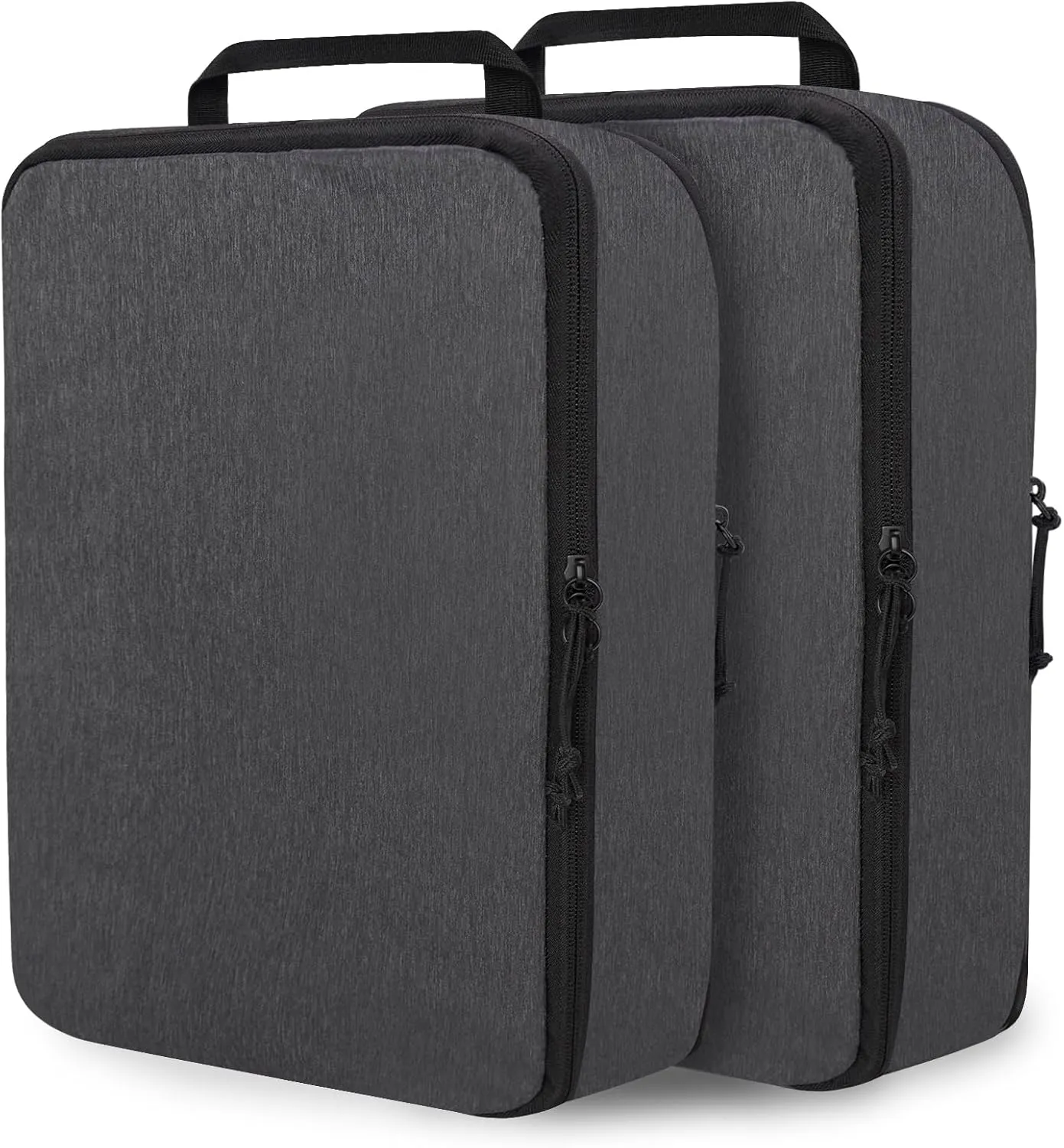 Extra Large Compression Packing Cubes for Travel, 2 Set Compression Bags Travel Cubes for Packing Suitcase Organizer Bags Set, Black