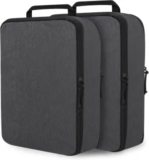 Extra Large Compression Packing Cubes for Travel, 2 Set Compression Bags Travel Cubes for Packing Suitcase Organizer Bags Set, Black