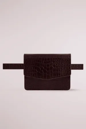 FANNY PACK AND BAG BROWN CROC