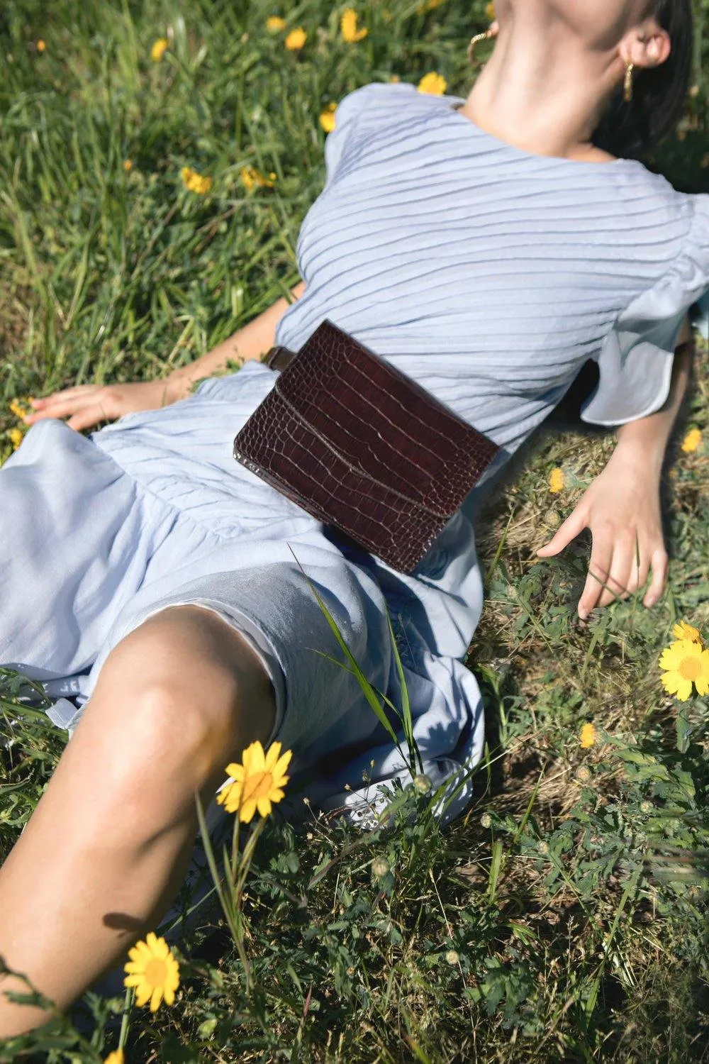 FANNY PACK AND BAG BROWN CROC