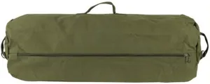 Farm Blue GI Style Zipper Duffle Bag Heavy Duty Army Duffle Bags - Military Grade Cotton Canvas Duffel Bag - Reinforced Camping Bag - Strong Zipper & Center Grab Handle (Olive Drab, Large)