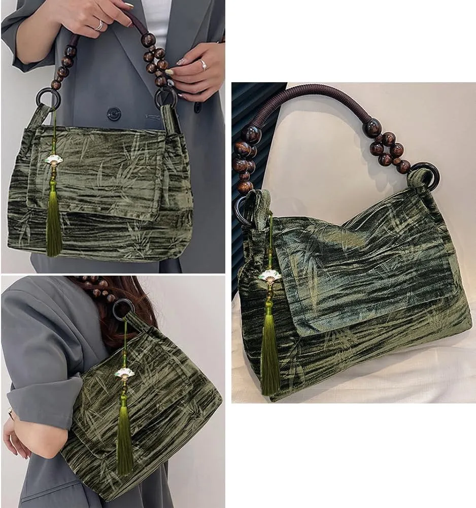 Farm4Far Women Velvet Velour Stiff Shoulder Evening Crossbody Bag