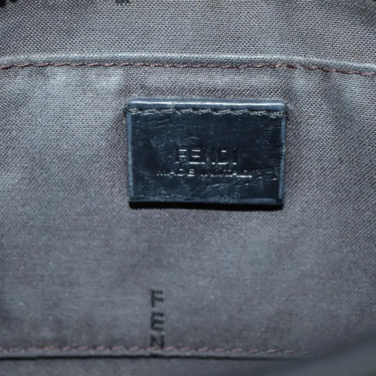 FENDI Shoulder Bag Leather Navy 80189