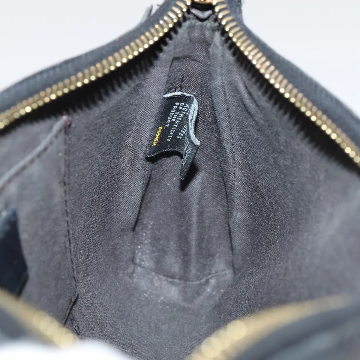 FENDI Shoulder Bag Leather Navy 80189